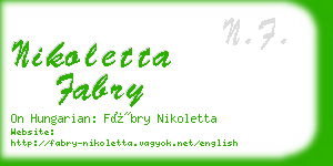 nikoletta fabry business card